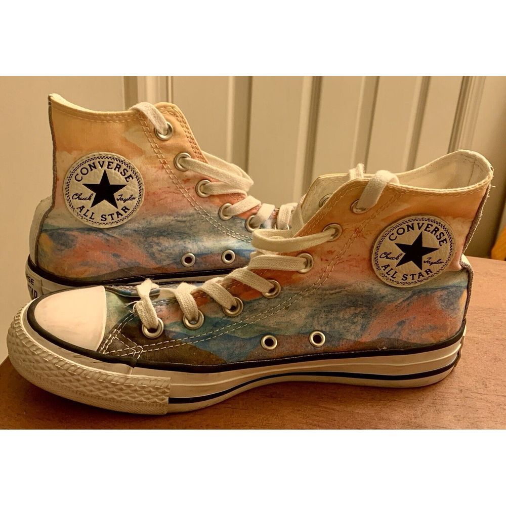 CONVERSE ALL STAR Chuck Taylor Hi-Top Sneakers Watercolor/Sunset Size 6.5 Rare
